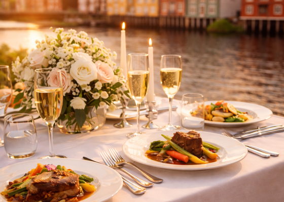 Nydelig Bryllupsbord Ved Nidelva