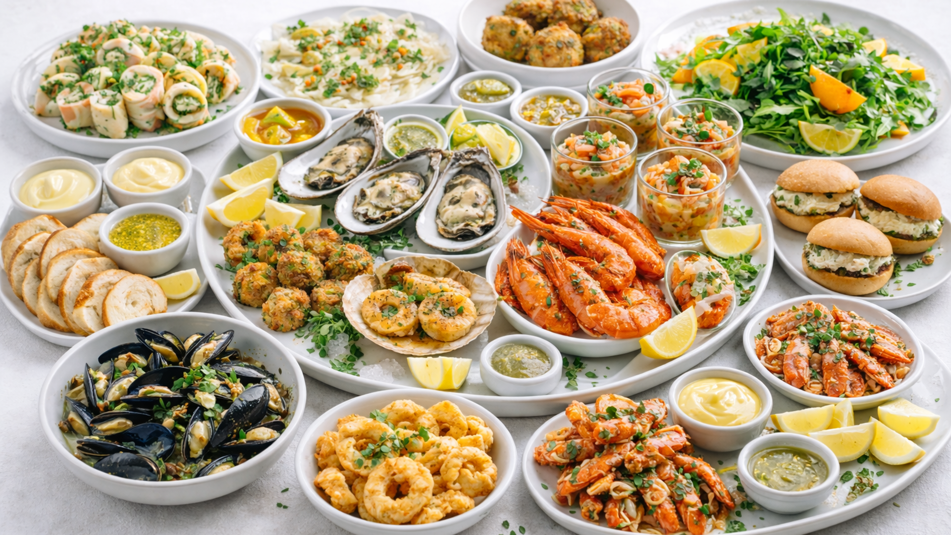 Havfriske Tapas Med Sjømat