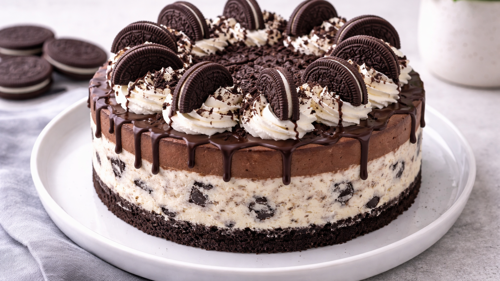 Oreo Cheesecake Med Sjokoladeganache