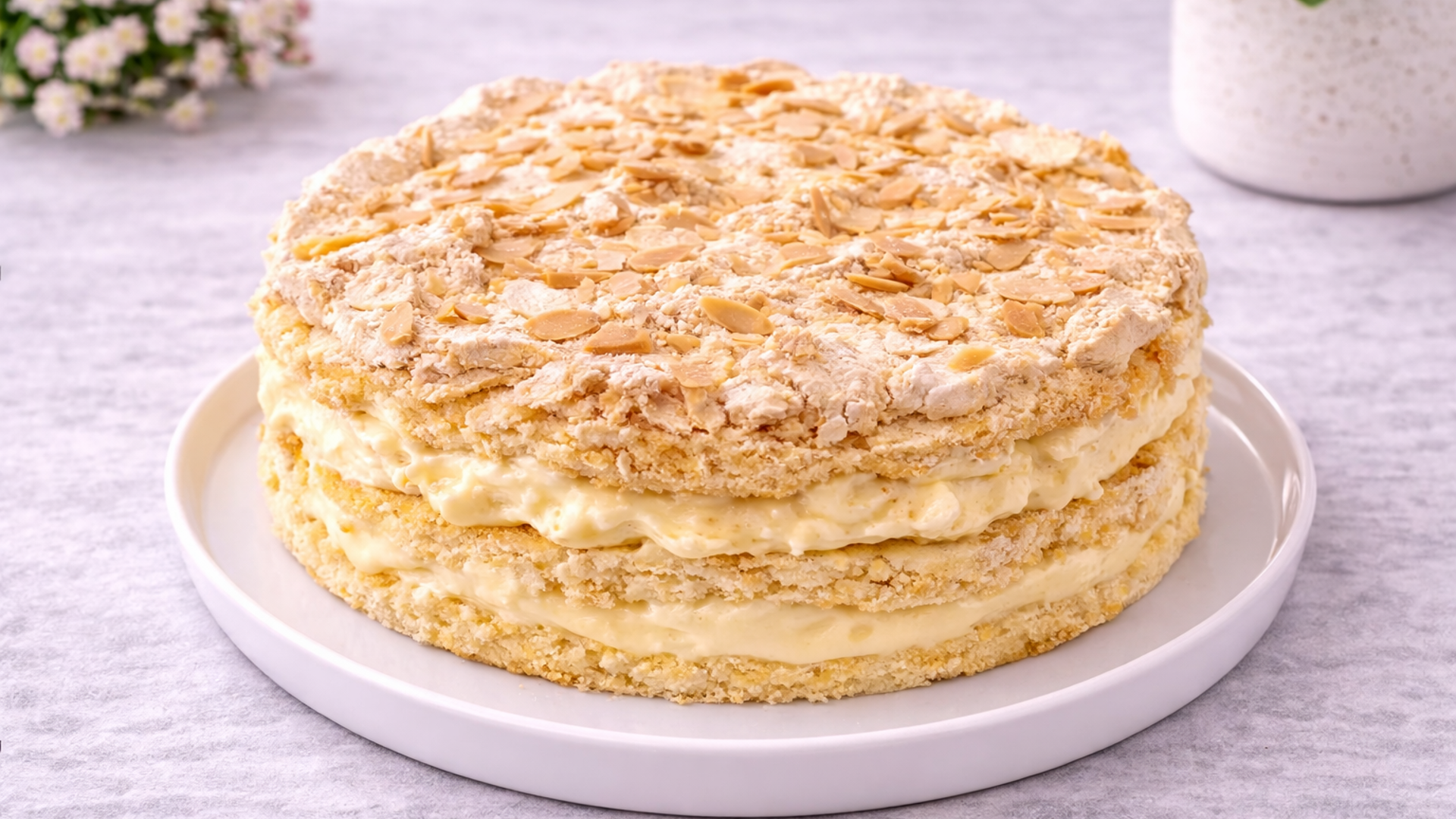 Kvæfjordkake Med Mandeltopping